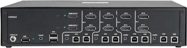 Alt view image 6 of 12 - Tripp Lite B002-HD2AC4 HDMI to DisplayPort Dual Monitor Secure KVM Switch - 4 Port, 4K NIAP PP3.0 Certified & Audio