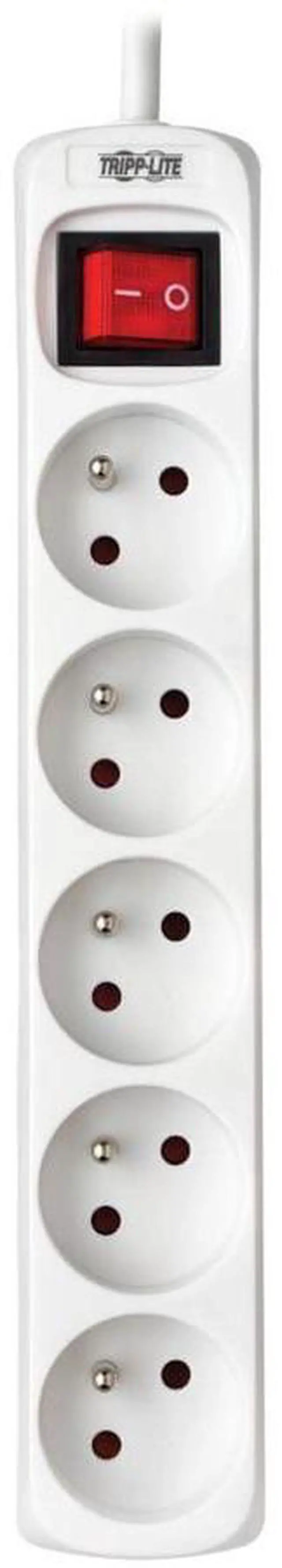 Alt view image 7 of 8 - TRIPP LITE PS5F15 5-Outlet Power Strip - French Type E Outlets, 220-250V AC, 16A, 1.5 m Cord, Type E Plug, White