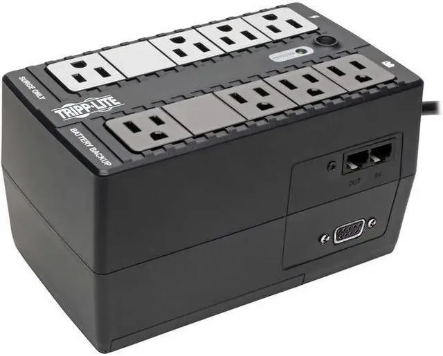 Alt view image 3 of 11 - Tripp Lite 550VA Compact Desktop Battery Backup UPS, 8-Outlets (INTERNET550SER)