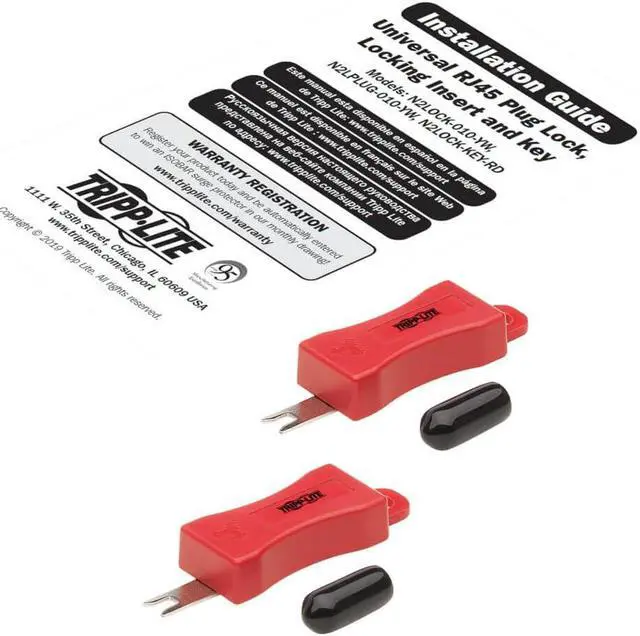 Alt view image 10 of 15 - Tripp Lite Security Key for Tripp Lite RJ45 Plug Locks and Locking Inserts Red 2 Pack N2LOCKKEYRD
