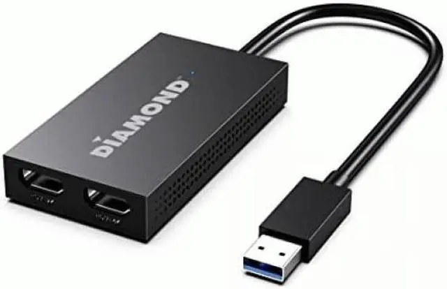 Alt view image 3 of 6 - Diamond USB to Dual HDMI Graphics Adapter with Audio for Multiple Monitors