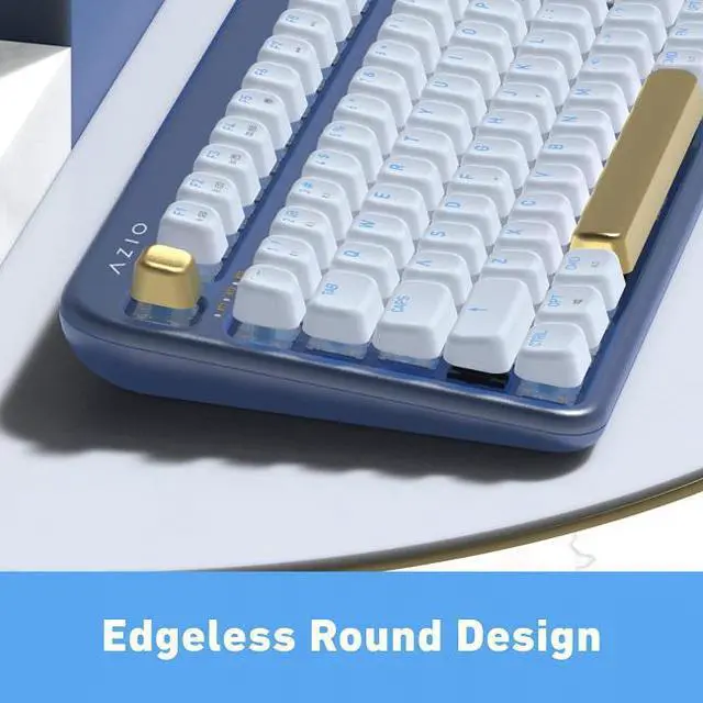 Alt view image 4 of 20 - AZIO IZO Wireless Bluetooth Mechanical Keyboard Blue Iris