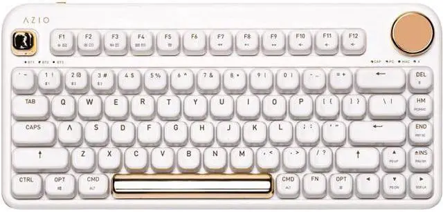 Alt view image 2 of 20 - AZIO IZO Wireless Bluetooth Mechanical Keyboard White Blossom