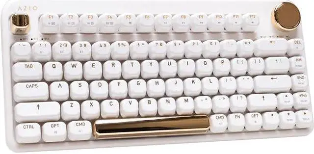 Alt view image 3 of 20 - AZIO IZO Wireless Bluetooth Mechanical Keyboard White Blossom