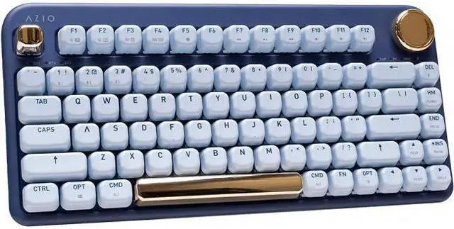 Alt view image 3 of 20 - AZIO IZO Wireless Bluetooth Mechanical Keyboard Blue Iris