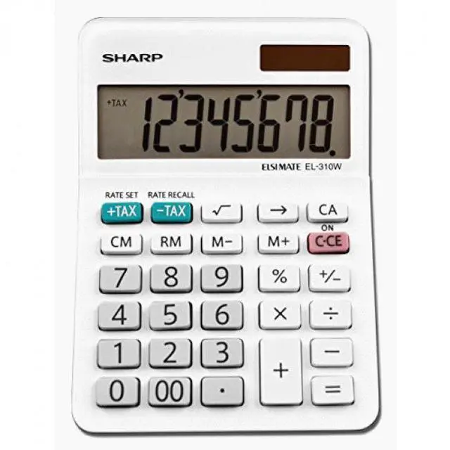 Alt view image 11 of 19 - Sharp EL-310WB Mini Desktop Calculator 8-Digit LCD EL310WB