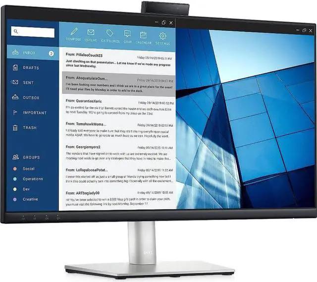 Alt view image 6 of 20 - Dell 24" 60 Hz IPS FHD IPS Video Conferencing Monitor 5 ms HDMI, DisplayPort, USB, Audio C2423H