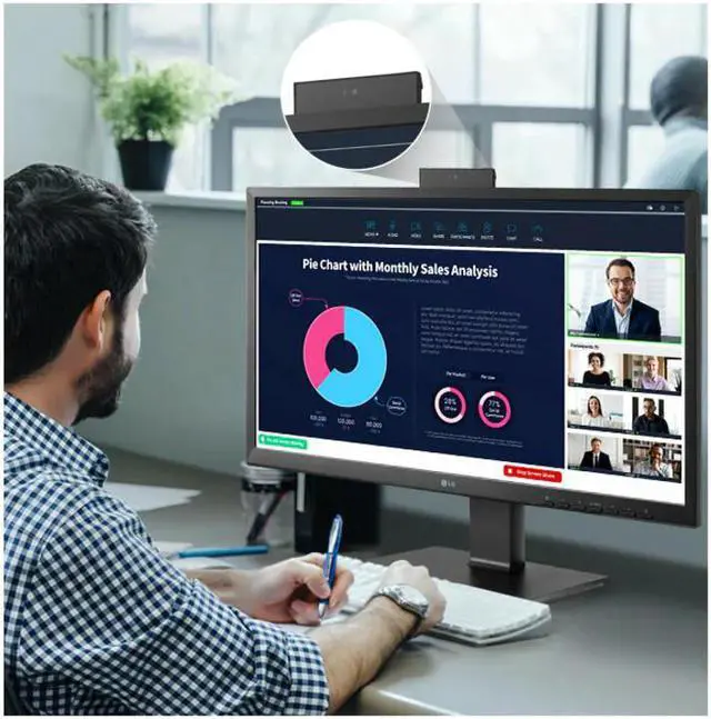 Alt view image 7 of 15 - LG 24BP750C-B 23.8" Class FHD IPS Monitor with Built-in Full HD Webcam