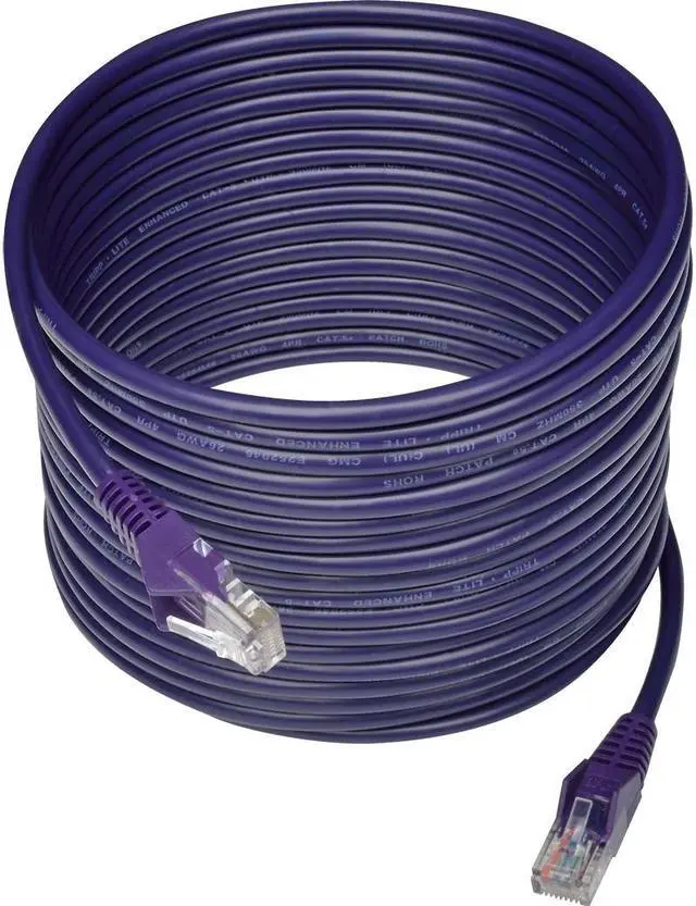 Alt view image 12 of 15 - Tripp Lite 25ft Cat5e 350 MHz Snagless Molded UTP Patch Cable (RJ45 M/M), Purple