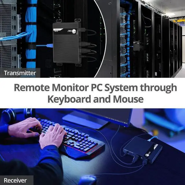 Alt view image 6 of 14 - SIIG HDMI 2.0 KVM Over Cat6 Extender with Loopout & S/PDIF - 1 Computer(s) - 1 Local User(s) - 229.66 ft Range - 4K - 2 x Network (RJ-45) - 3 x USB - 3 x HDMI - 120 V AC, 240 V AC Input Voltage