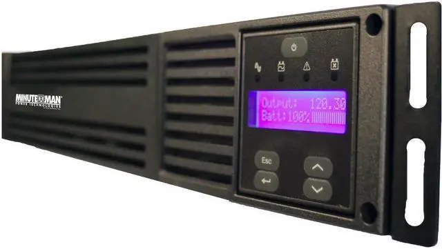 Alt view image 4 of 7 - Minuteman Line Interactive Sine Wave Rack/Wall/Tower UPSs with LCD Display for Network Data Centers, Remote IDF/MDF Network Closets, Security Systems, and Education Networks