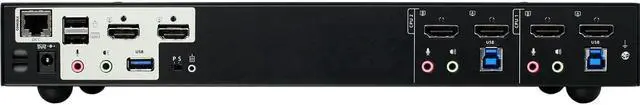 Alt view image 6 of 16 - IOGEAR 2-Port 4K Dual View KVMP Switch with HDMI Connection, USB 3.0 Hub and Audio
