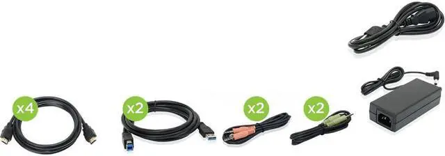 Alt view image 4 of 16 - IOGEAR 2-Port 4K Dual View KVMP Switch with HDMI Connection, USB 3.0 Hub and Audio