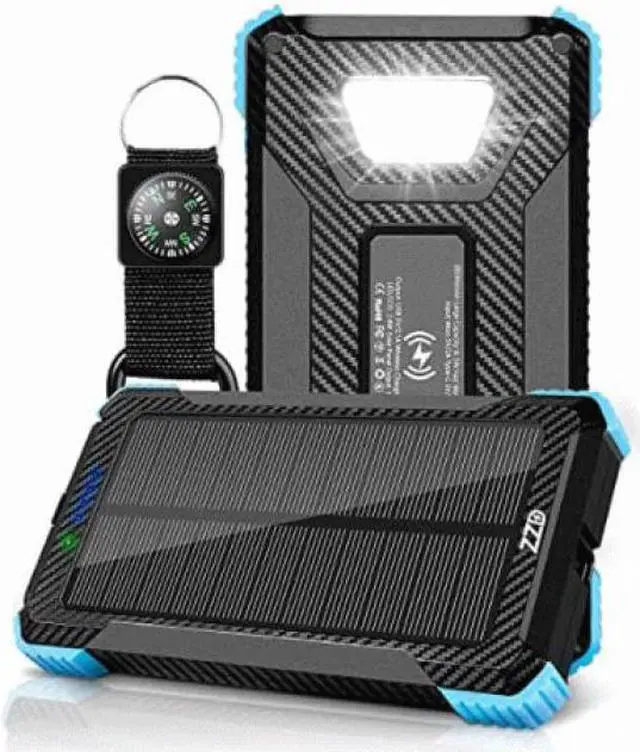 Alt view image 2 of 2 - 4XEM 20000 maH Mobile Solar Power Bank and Charger Blue 4XSOLARPWRBL