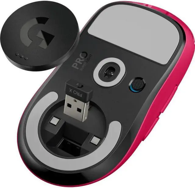Alt view image 10 of 19 - Logitech G PRO X SUPERLIGHT Wireless Gaming Mouse, Ultra-Lightweight, HERO 25K Sensor, 25,600 DPI, 5 Programmable Buttons, Long Battery Life, Compatible with PC / Mac - Magenta