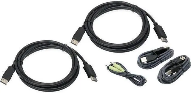Alt view image 7 of 12 - IOGEAR G2L9203UTAA3 10 ft. Dual View DisplayPort, USB KVM Cable Kit with Audio (TAA)