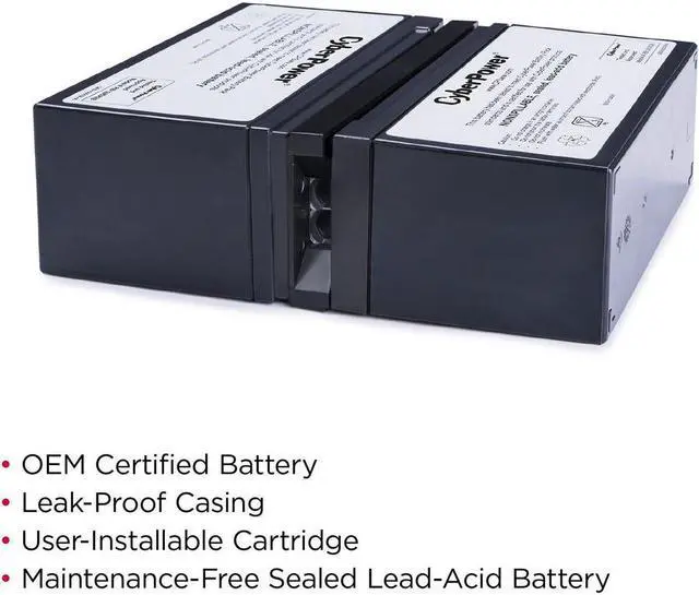 Alt view image 10 of 15 - CyberPower RB1280X2B UPS Replacement Battery Cartridge