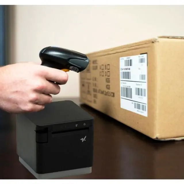 Alt view image 3 of 9 - Star Micronics Handheld Wired Barcode Scanner - Cable Connectivity - 1D, 2D - Imager - USB - White - Stand Included - IP52, IP42