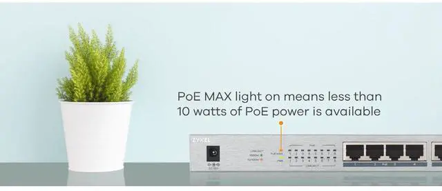 Alt view image 9 of 18 - ZYXEL 8-Port GbE Unmanaged PoE Switch - 8 Ports - Manageable - 2 Layer Supported - Twisted Pair - -