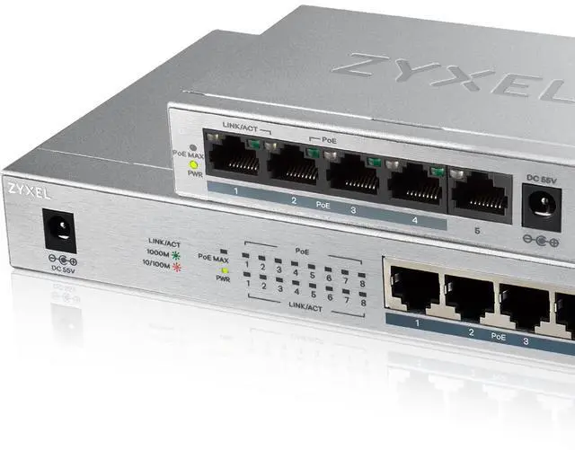 Alt view image 10 of 18 - ZYXEL 8-Port GbE Unmanaged PoE Switch - 8 Ports - Manageable - 2 Layer Supported - Twisted Pair - -