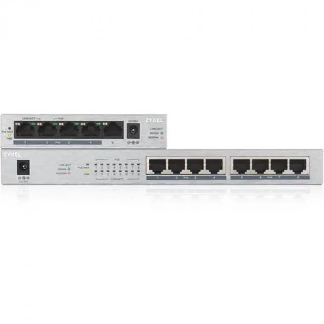 Alt view image 6 of 18 - ZYXEL 8-Port GbE Unmanaged PoE Switch - 8 Ports - Manageable - 2 Layer Supported - Twisted Pair - -