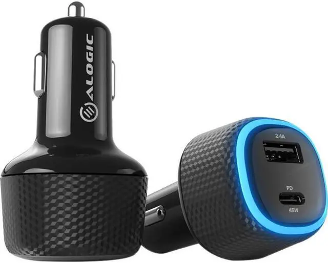 Alt view image 4 of 4 - ALOGIC Rapid 2 Port USB-A + USB-C 12W Car Charger CRCA57