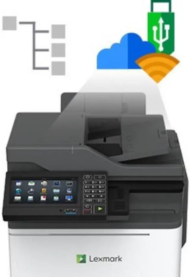 Alt view image 5 of 10 - Lexmark CX625 CX625ade Laser Multifunction Printer Color 42CT798