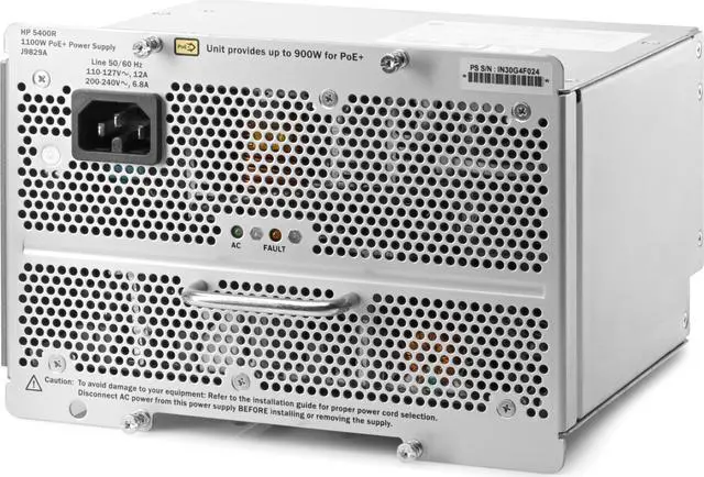 Alt view image 5 of 5 - HPE J9829A#ACC Aruba 5400R 1100W PoE+ zl2 Power Supply