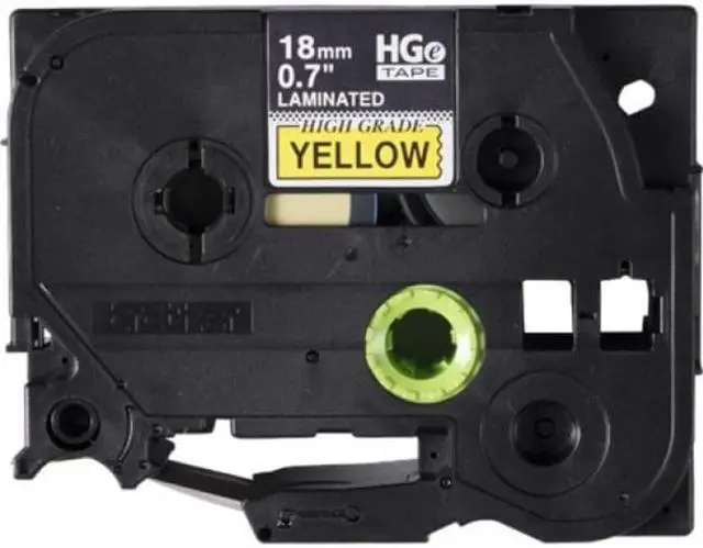 Alt view image 8 of 8 - Brother HGE6415PK 3/4 In Black on Yellow P-touch Label Tape - 5 Pack