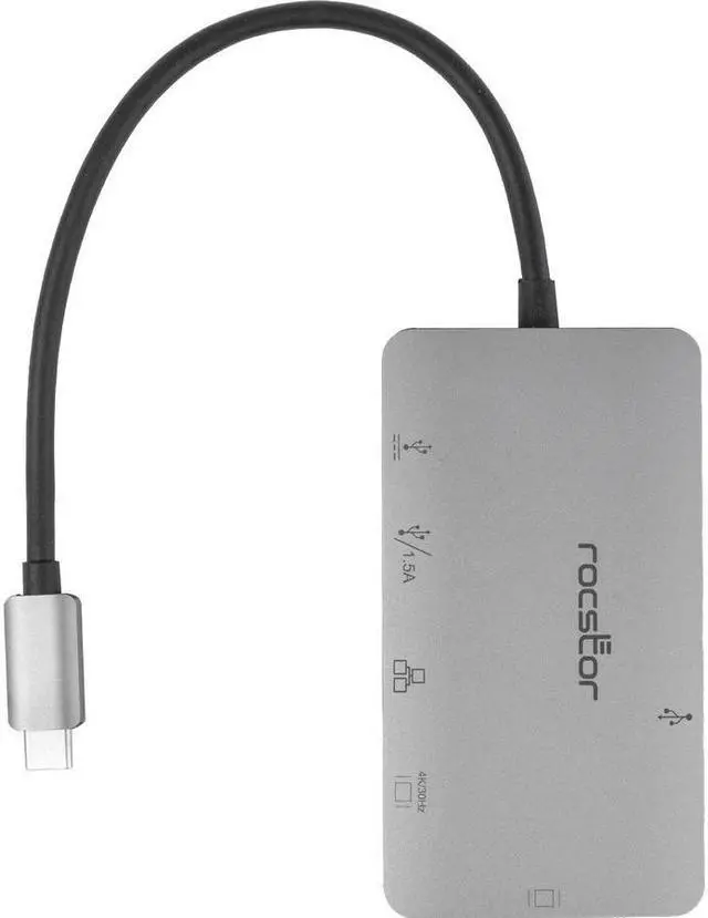 Alt view image 7 of 9 - Rocstor Premium USB-C Multiport Adapter + PD Charging