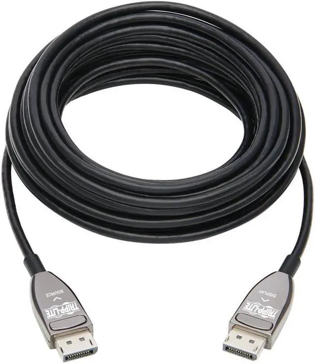 Alt view image 3 of 14 - Tripp Lite P580F3-10M-8K6 DisplayPort Fiber Active Optical Cable, M-M, Black, 10 m (33 ft.)