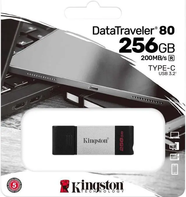 Alt view image 12 of 19 - Kingston DataTraveler 80 256GB USB 3.2 Gen 1 Type C Flash Drive DT80256GB