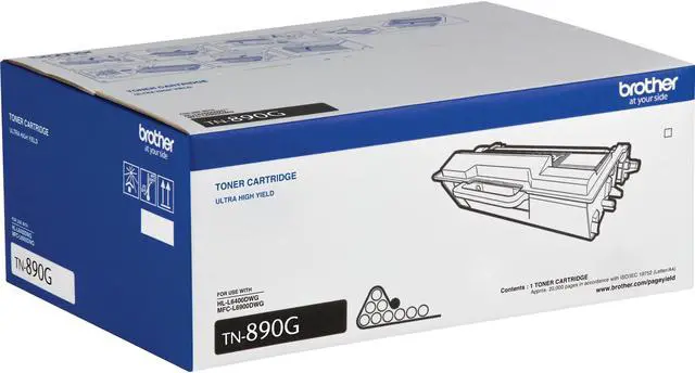 Alt view image 16 of 18 - Brother TN890G TAA-Compliant Ultra High-yield Black Toner Cartridge