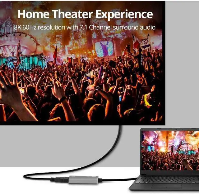 Alt view image 6 of 11 - SIIG CB-TC0L11-S1 Type C to HDMI Adapter 8K, USB-C Input to HDMI Output, Unidirectional, Supports 8K 60Hz and 4K 120Hz