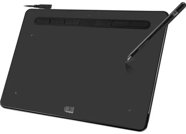 Alt view image 2 of 17 - Adesso 8" x 5" Graphic Tablet - Graphics Tablet - 8" x 5" - 5080 lpi Cable - 8192 Pressure Level - Pen - 1 - Mac, PC - Black