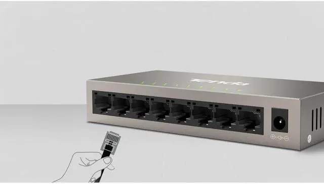 Alt view image 7 of 9 - tenda teg1008m, 8-port gigabit ethernet switch, home& enterprises network switch, plug-and-play, fanless ethernet splitter (mini size)