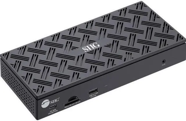 Main image of SIIG USB-C Quad Hybrid 4K Video Docking Station with 100W PD - USB-C to HDMI or DisplayPort - USB 10Gbps Data Transmission - 2.5G Ethernet