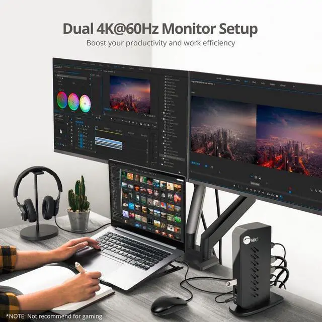 Alt view image 15 of 17 - SIIG AC JUDK0H11S1 Universal Hybrid Dual 4K Video Docking Station TypeC TB3