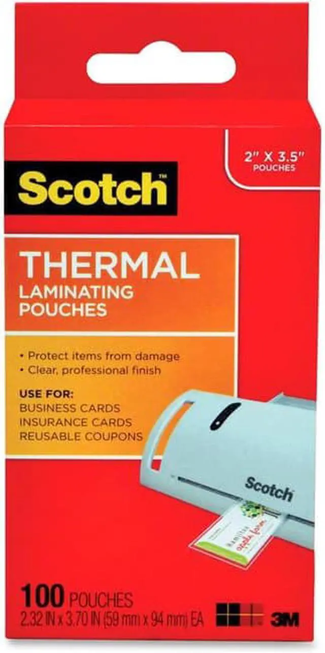 Alt view image 10 of 16 - Scotch Business Card Size Thermal Laminating Pouches 5 mil 3 3/4 x 2 3/8 100/Pack TP5851100