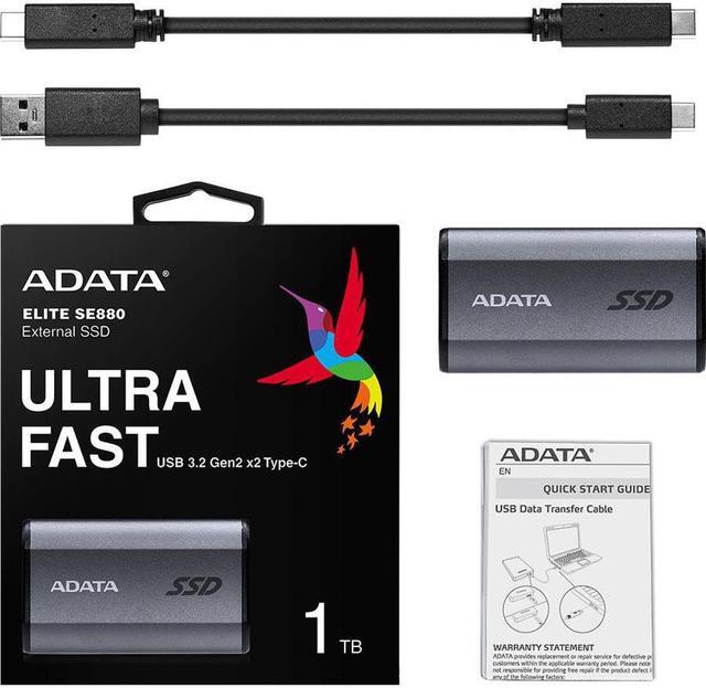 Alt view image 7 of 20 - ADATA External Solid State Drive SE880 - 1TB USB 3.2 USB-C | Titanium Grey - Rugged, Highly Portable SSD | High Speed 2000MB/s Read/Write | Compatibility: Windows, Mac OS, Android, Xbox One, PS4, PS5