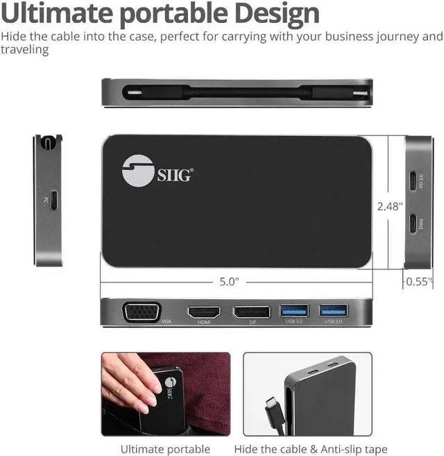 Alt view image 10 of 20 - USB-C MST VIDEO TRAVEL DOCKING