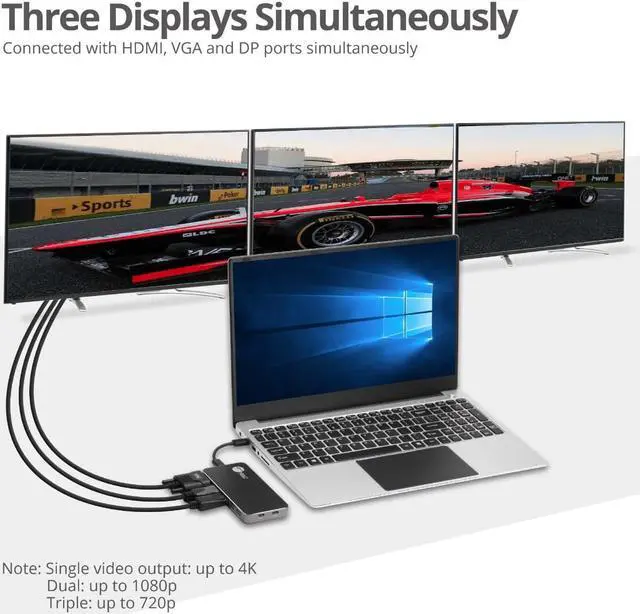 Alt view image 12 of 20 - USB-C MST VIDEO TRAVEL DOCKING