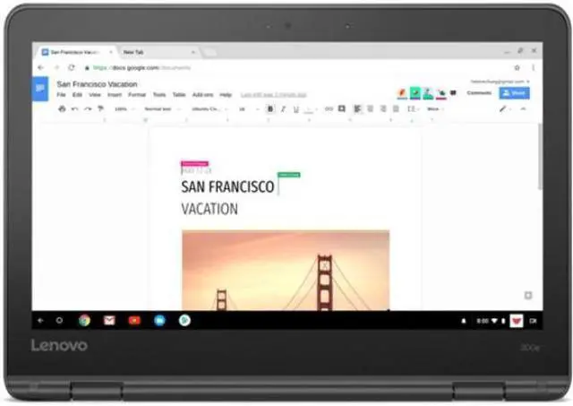 Alt view image 6 of 20 - Lenovo 300e Chromebook 2nd Gen 81MB007YUS 11.6" Touchscreen Chromebook - HD - 1366 x 768 - Intel Celeron N4020 Dual-core (2 Core) 1.10 GHz - 4 GB Total RAM - 4 GB On-board Memory - 32 GB Flash Me
