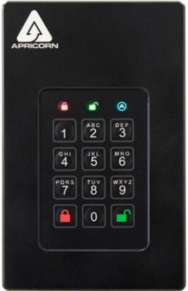 Alt view image 3 of 10 - Apricorn Aegis Fortress L3 4TB USB 3.2 Gen 1 Encrypted Portable SSD