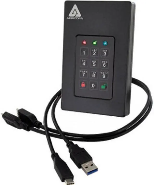 Alt view image 6 of 10 - Apricorn Aegis Fortress L3 4TB USB 3.2 Gen 1 Encrypted Portable SSD