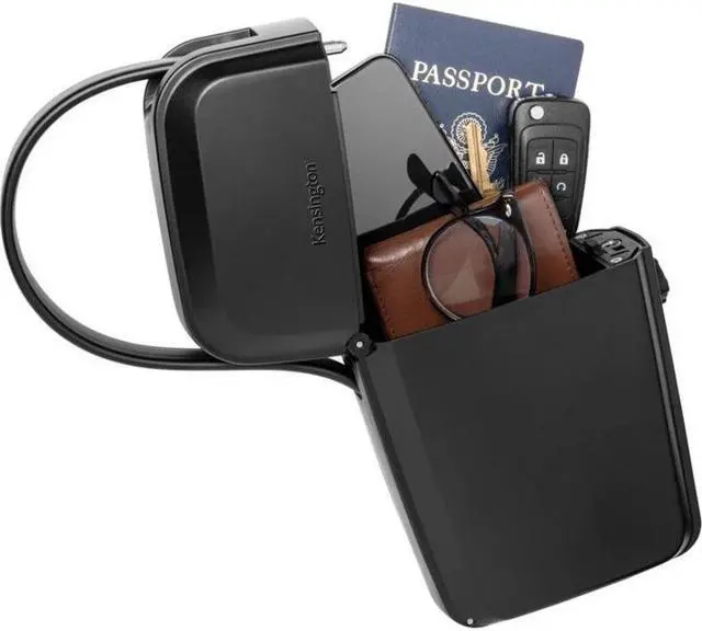 Alt view image 6 of 12 - Kensington Portable Lock Box - Key, Combination Lock - Splash Resistant - for Cell Phone, Key, Wallet, Money - Overall Size 6.9" x 9.6" - Black - ABS Plastic