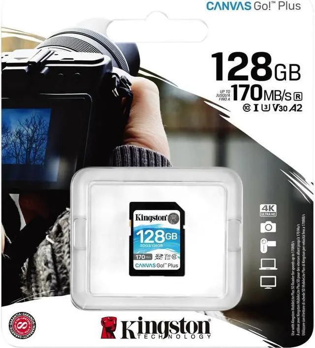 Alt view image 8 of 20 - Kingston Canvas Go! Plus 128 Gb Class 10/Uhs-I (U3) Sdxc