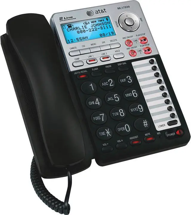 Alt view image 11 of 16 - ATT ATT-ML17939 ATT 2-LINE CORDED WITH ITAD/CID