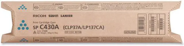 Alt view image 2 of 4 - Ricoh SP C430A Laser Toner Cartridge Cyan 821304