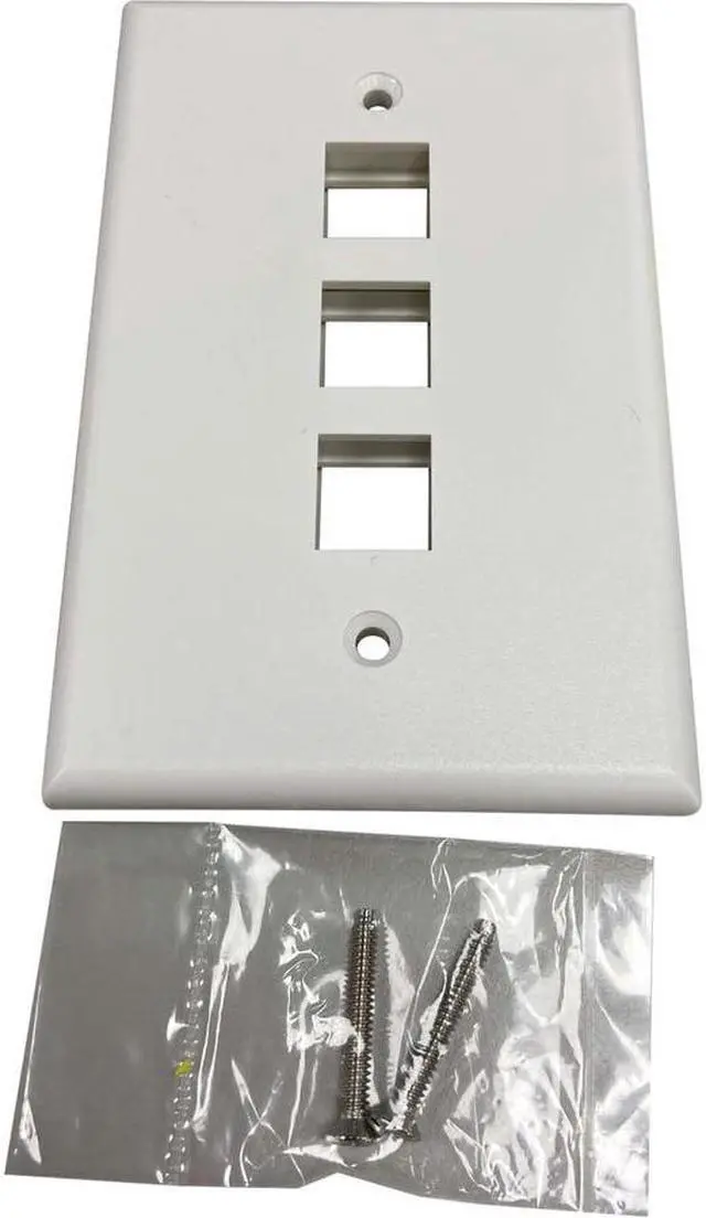 Alt view image 3 of 13 - Tripp Lite Safe-IT 3-Port Single-Gang Keystone Plate Ivory Matte N042AB003IVM